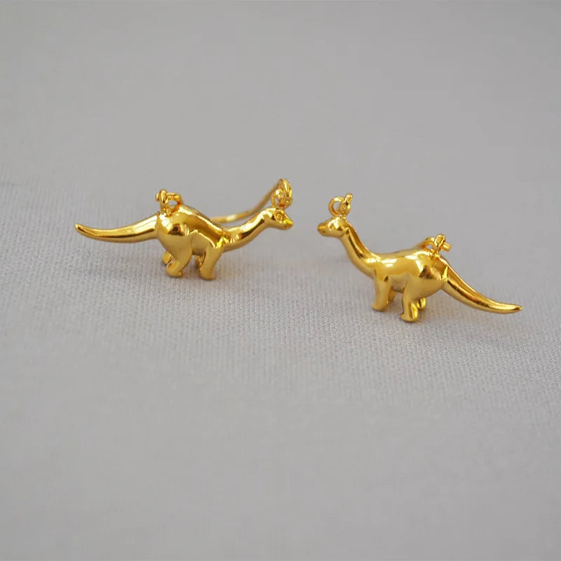 18K Gold Plated Dinosaur Hoops - Floral Fawna