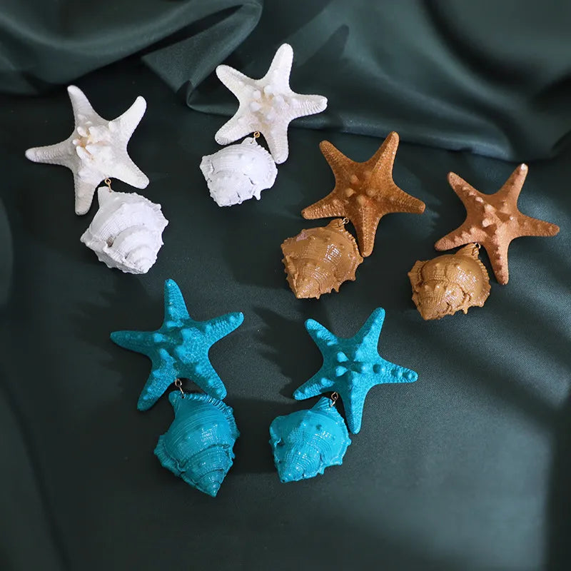 Starfish & Conch Statement Earrings