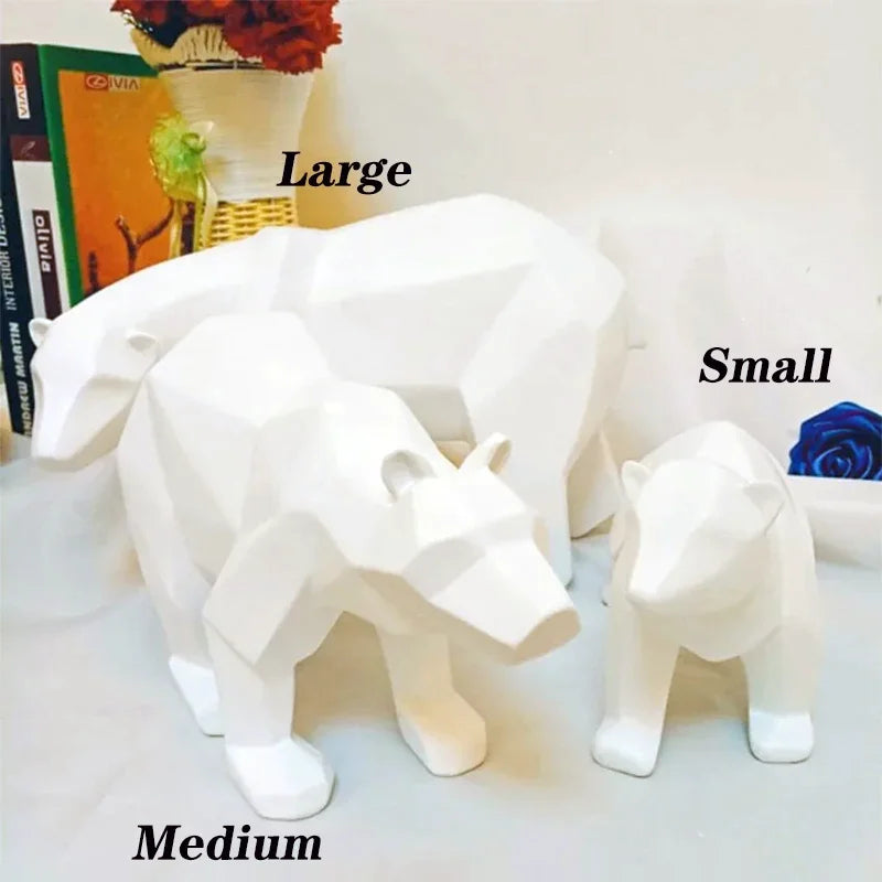 Geometric Bear Sculpture - Floral Fawna