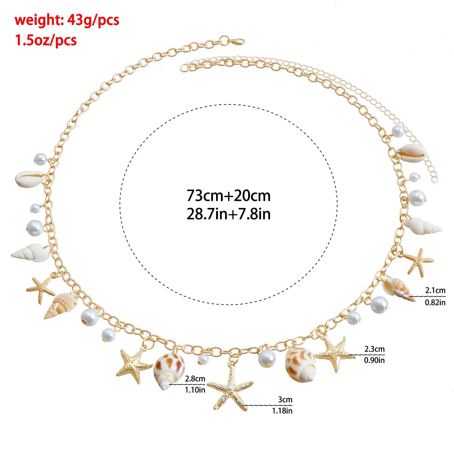 Starfish & Shell Body Chain - Floral Fawna