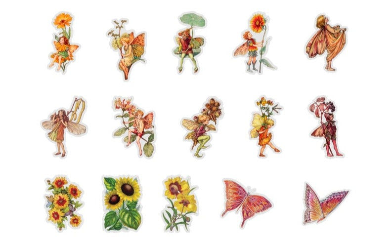 45pcs Cottagecore Stickers - Floral Fawna