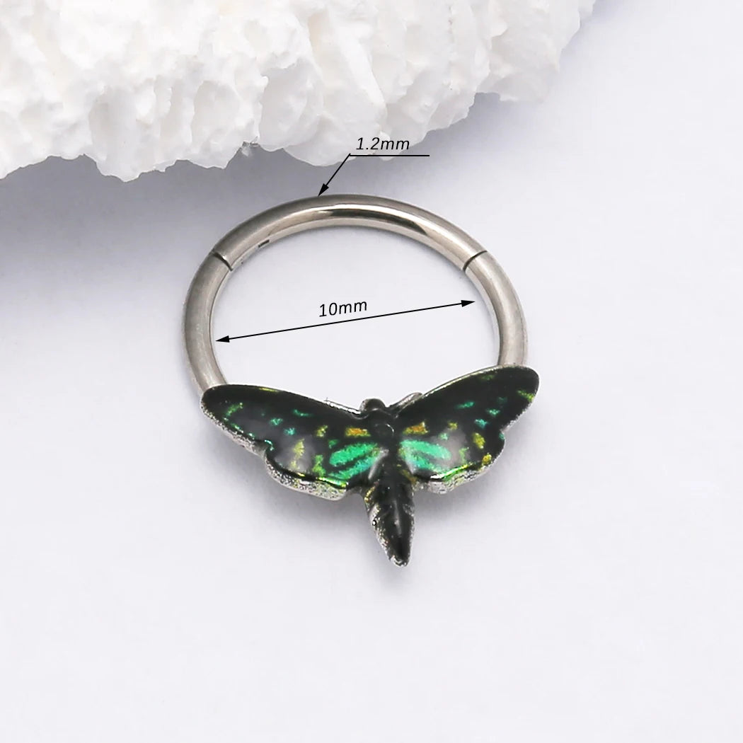 Moth Septum Nose Ring - Floral Fawna