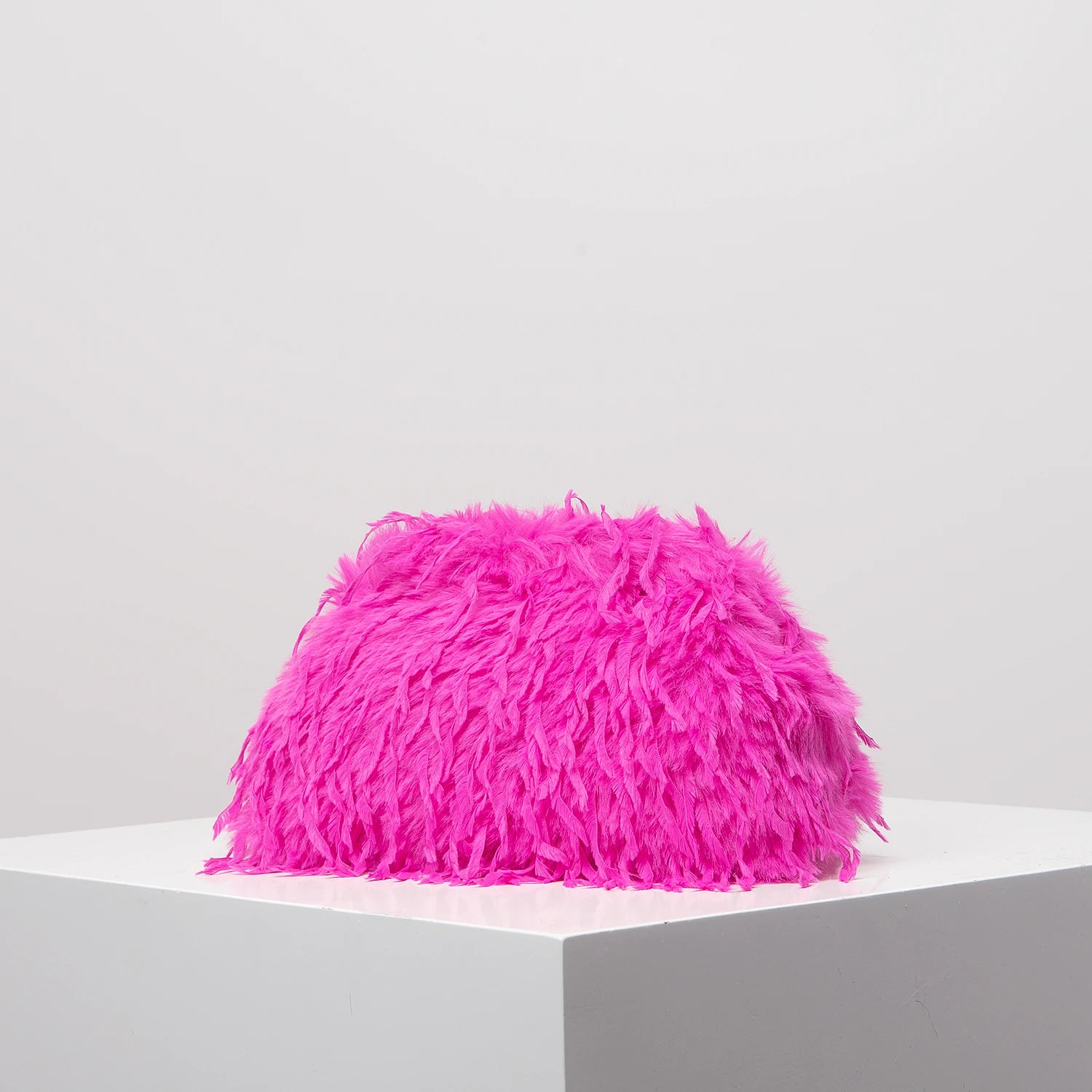 Faux Feather Clutch Bag - Floral Fawna
