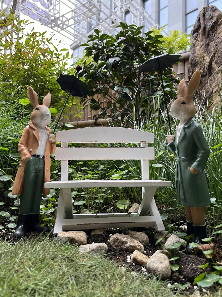 Rabbit Couple Ornament - Floral Fawna