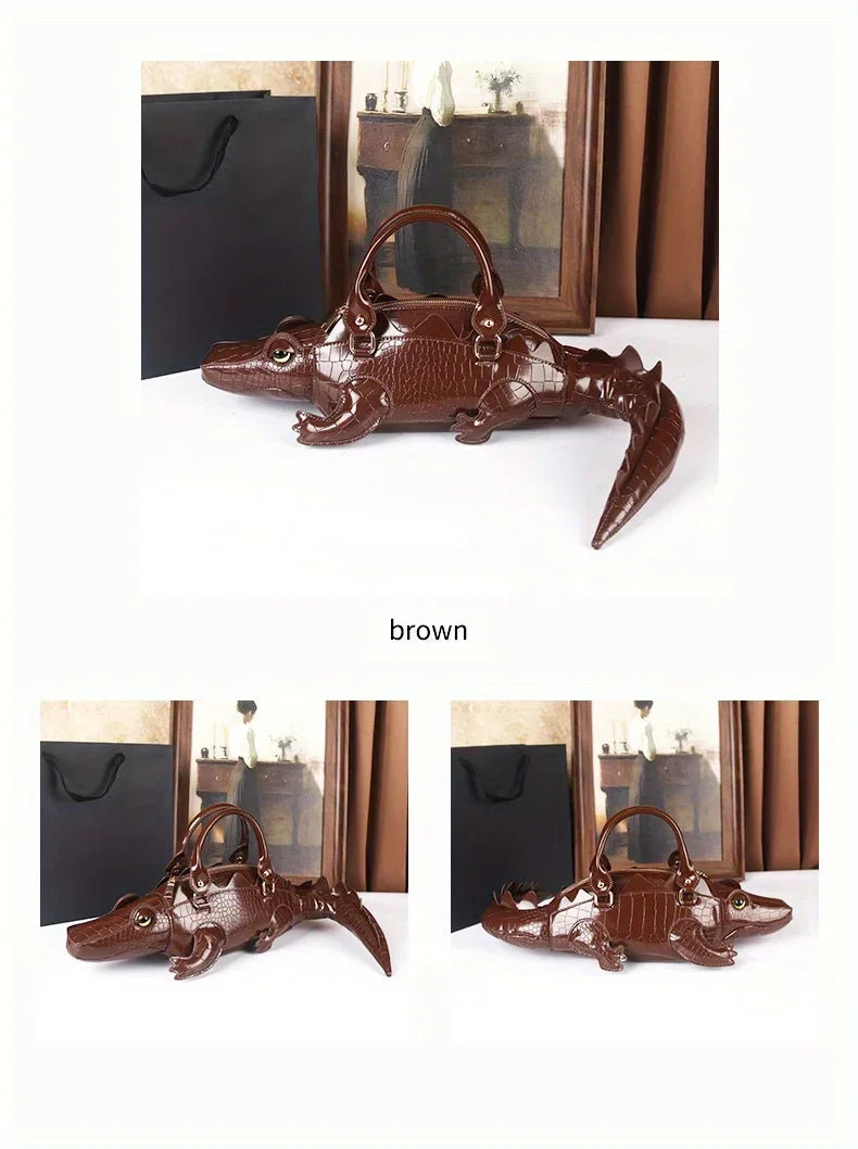 3D Alligator Crossbody Bag - Floral Fawna