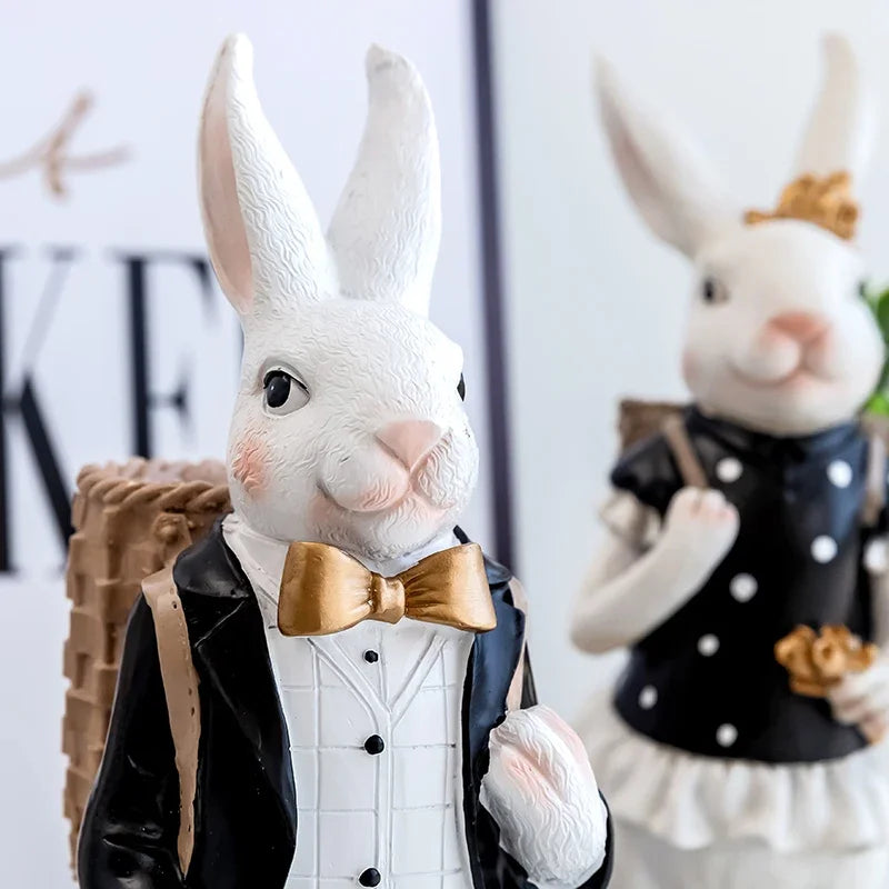 Royal Rabbit Family Figurines - Floral Fawna
