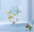 Sterling Silver Aquamarine Flower Ring - Floral Fawna
