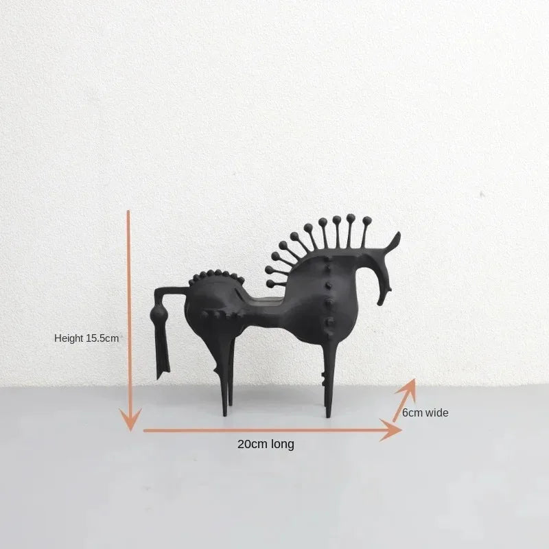 Metal Abstract Horse Sculpture - Floral Fawna