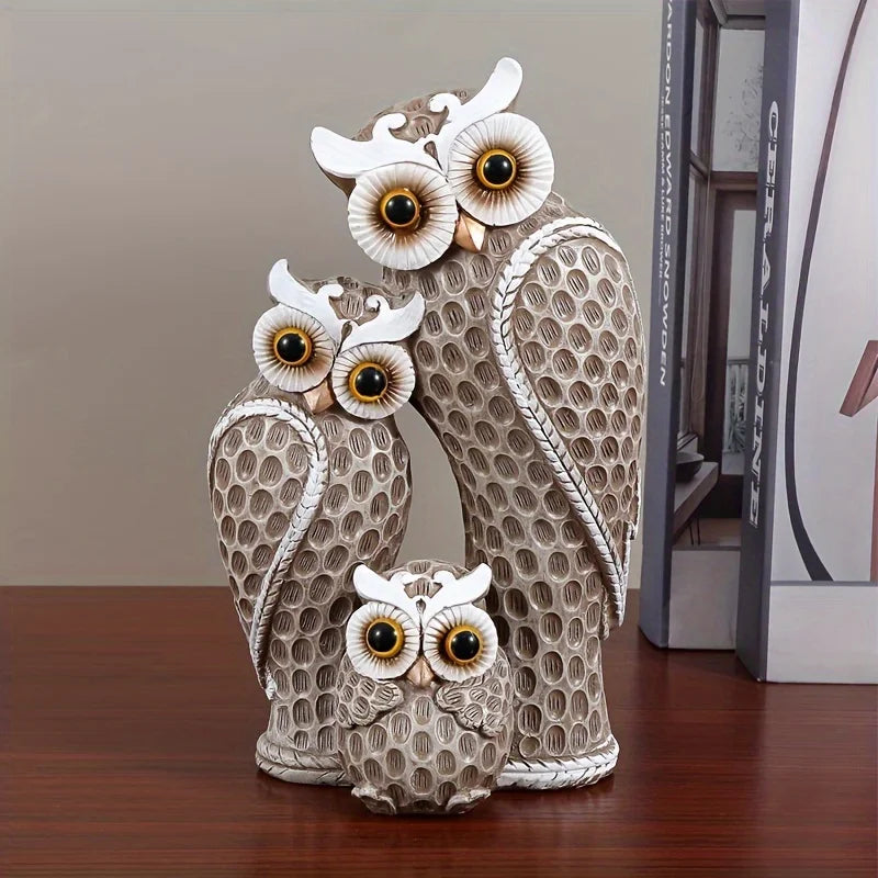 Owl Family Ornament - Floral Fawna