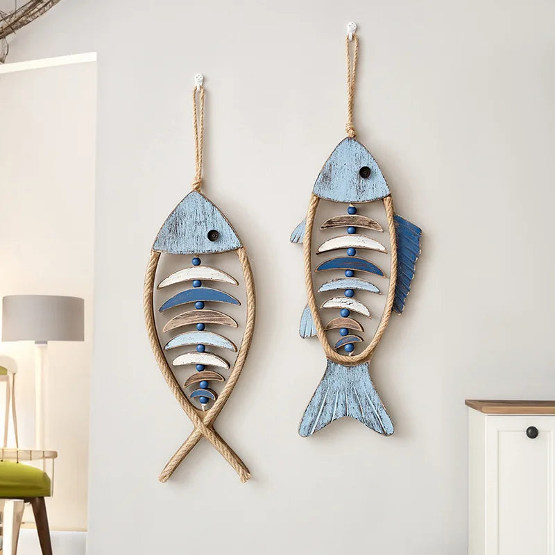 Wooden Fish Wall Hanging - Floral Fawna
