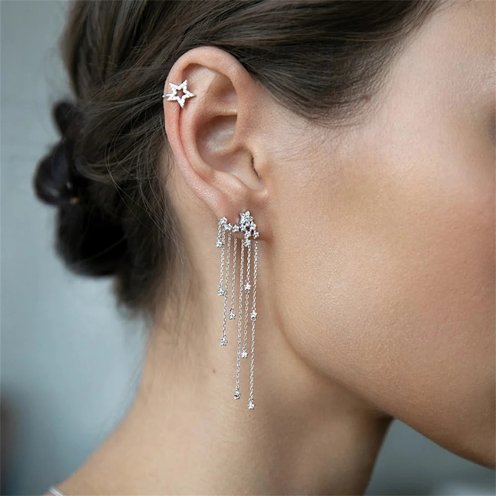 Sterling Silver Constellation & Shooting Stars Earrings - Floral Fawna