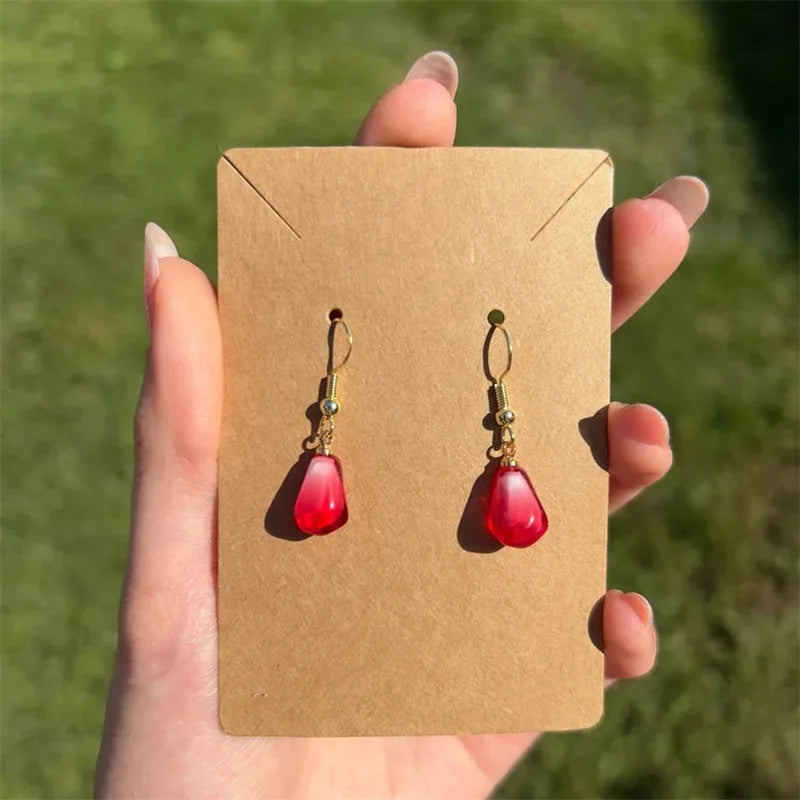 Pomegranate Seed Dangle Earrings - Floral Fawna