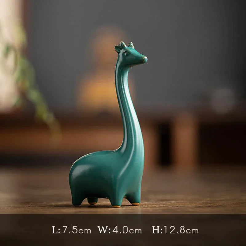 Ceramic Giraffe Ornament - Floral Fawna