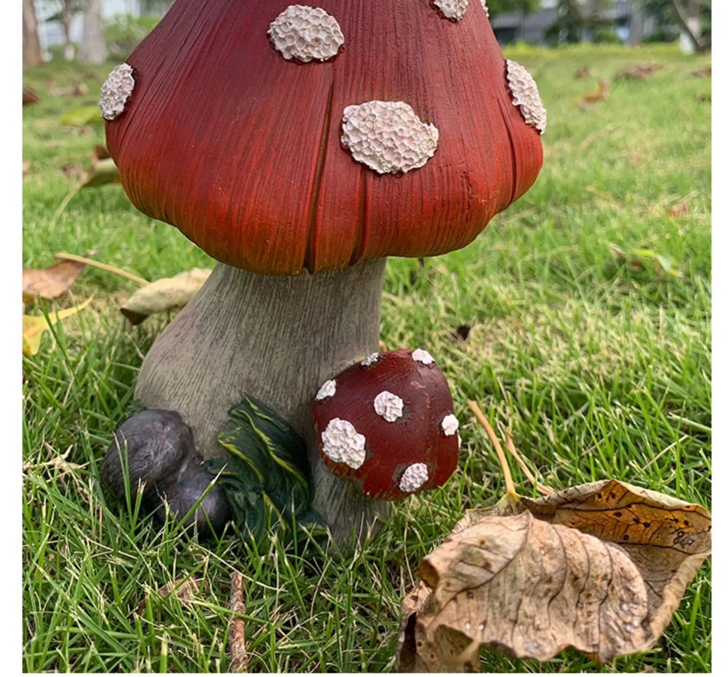 Mushroom Garden Ornament - Floral Fawna