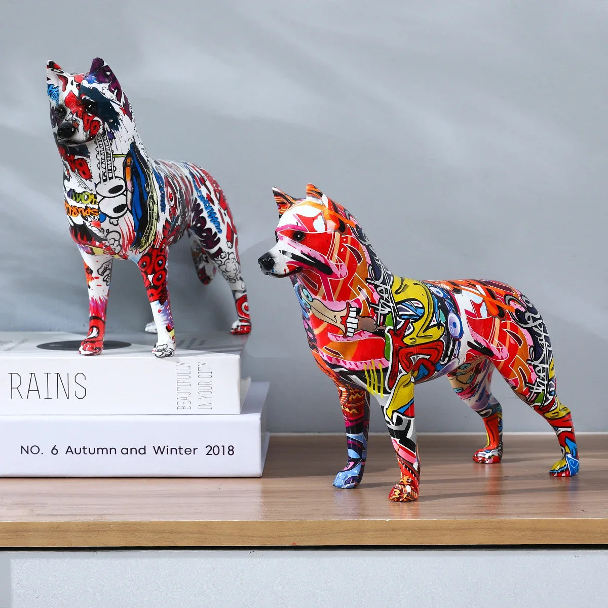 Abstract Husky Sculpture - Floral Fawna