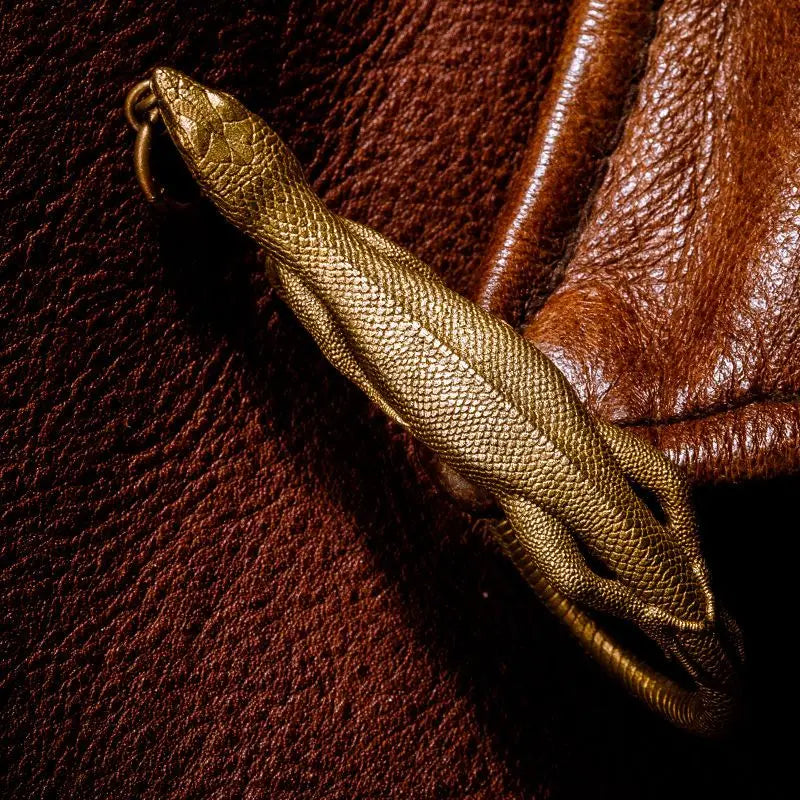 Brass Lizard Key Chain - Floral Fawna