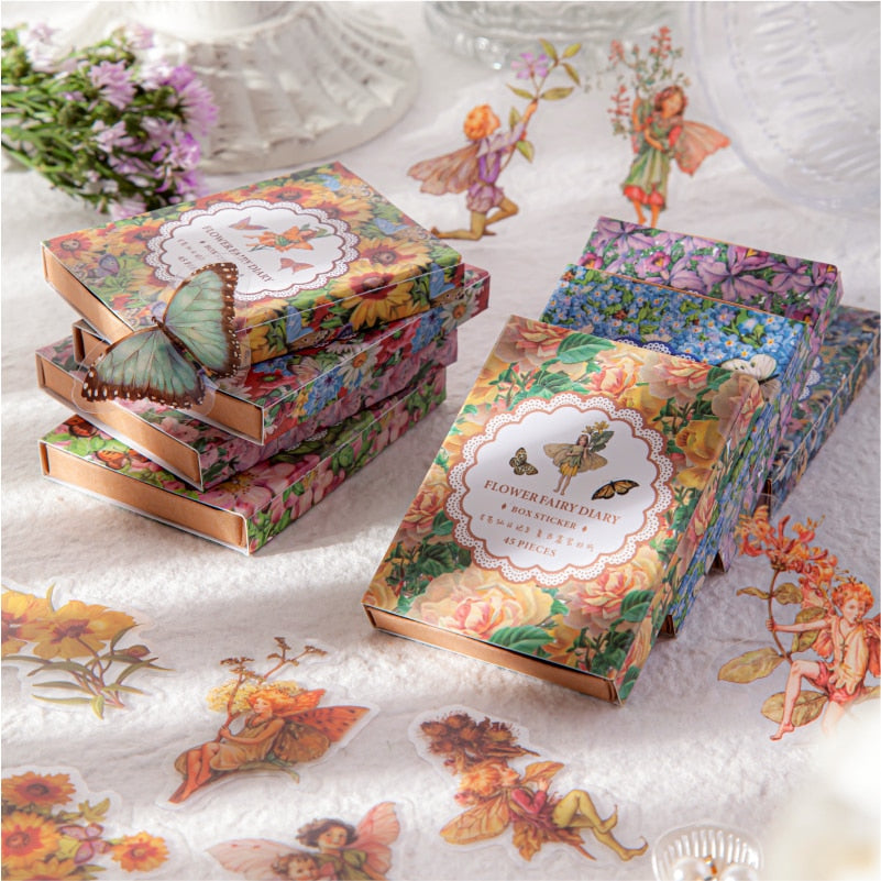 45pcs Cottagecore Stickers - Floral Fawna