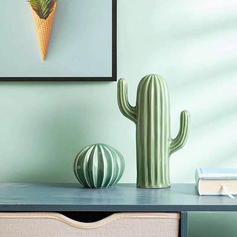 Ceramic Cactus Sculptures - Floral Fawna