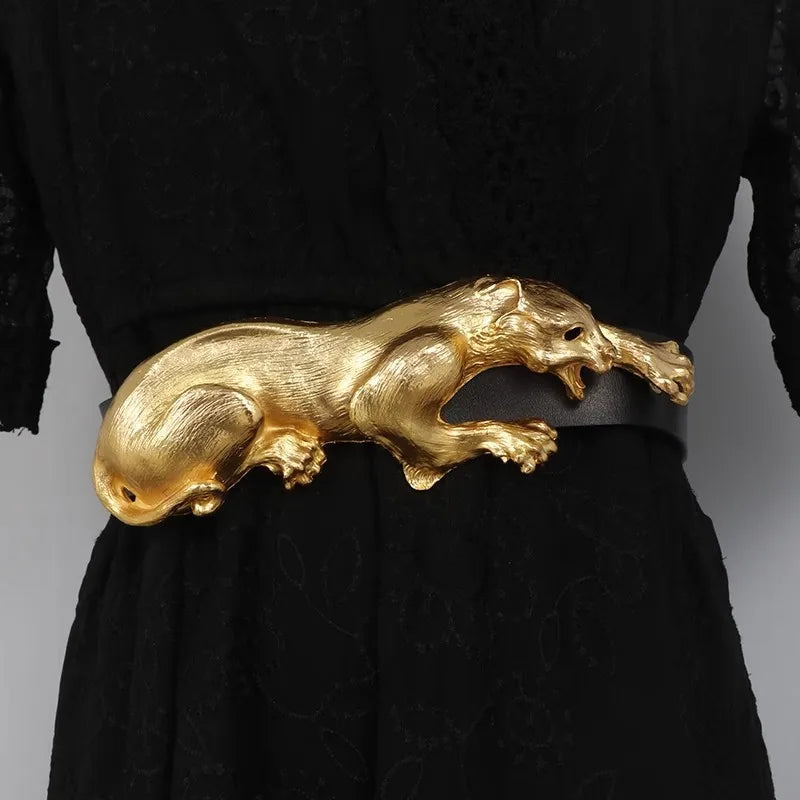 Statement Leopard Belt - Floral Fawna
