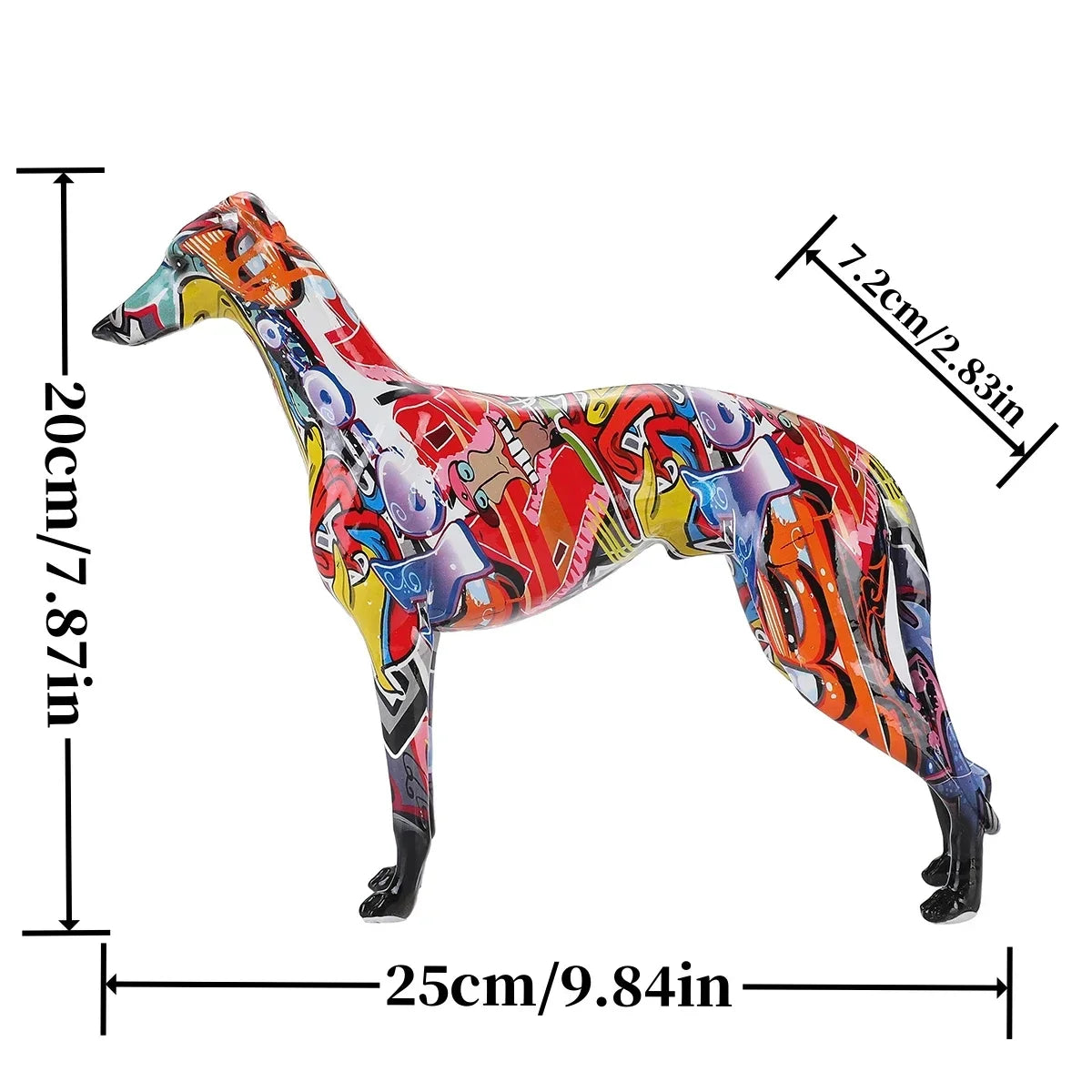 Abstract Greyhound Sculpture - Floral Fawna