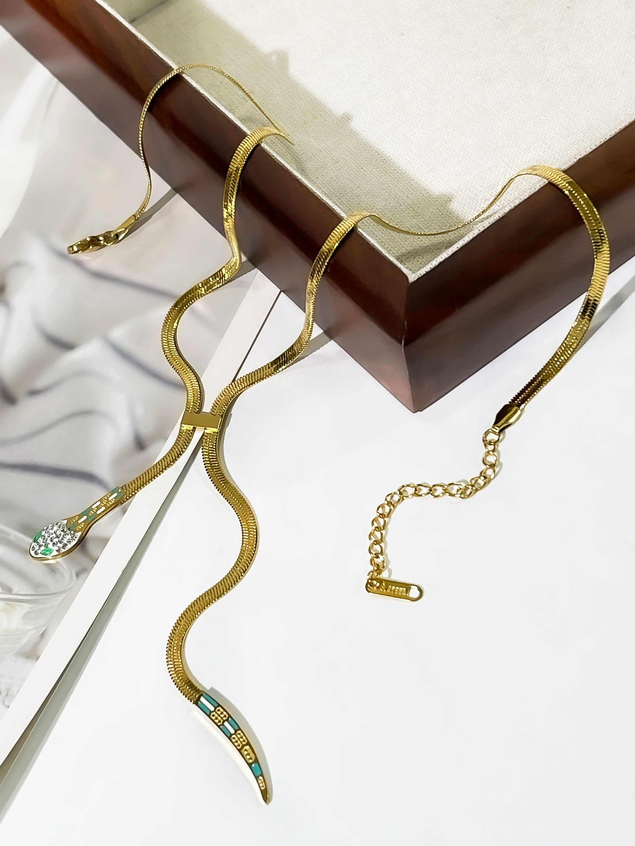 Snake Chain Tassel Necklace - Floral Fawna