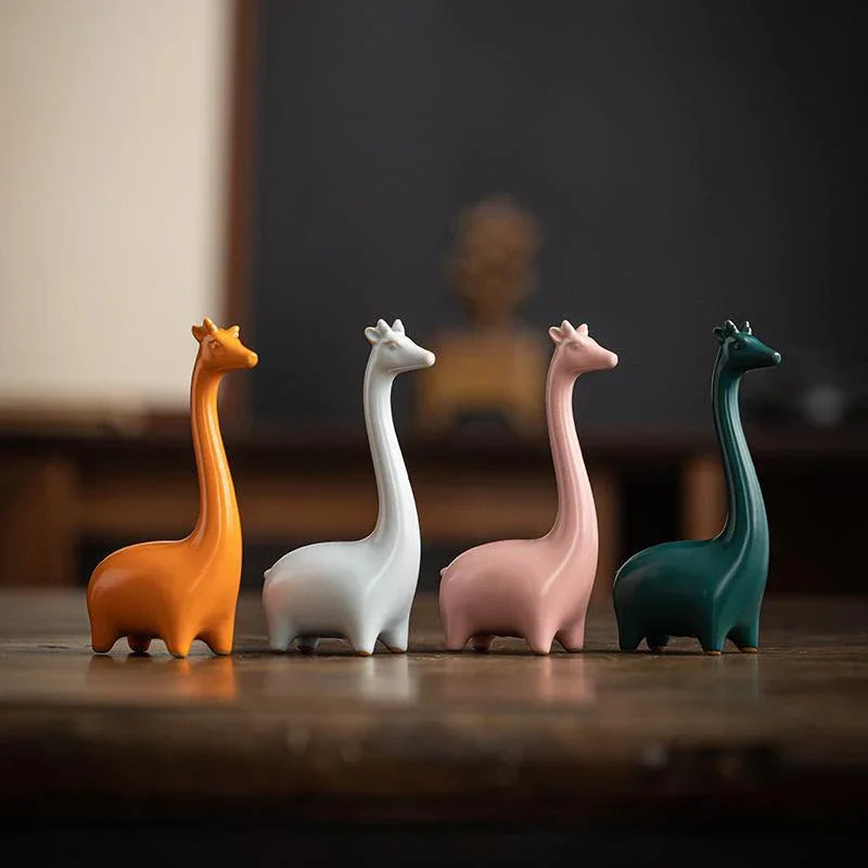 Ceramic Giraffe Ornament - Floral Fawna