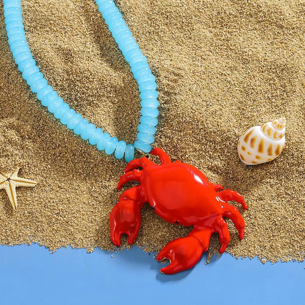 Statement Crab Necklace - Floral Fawna