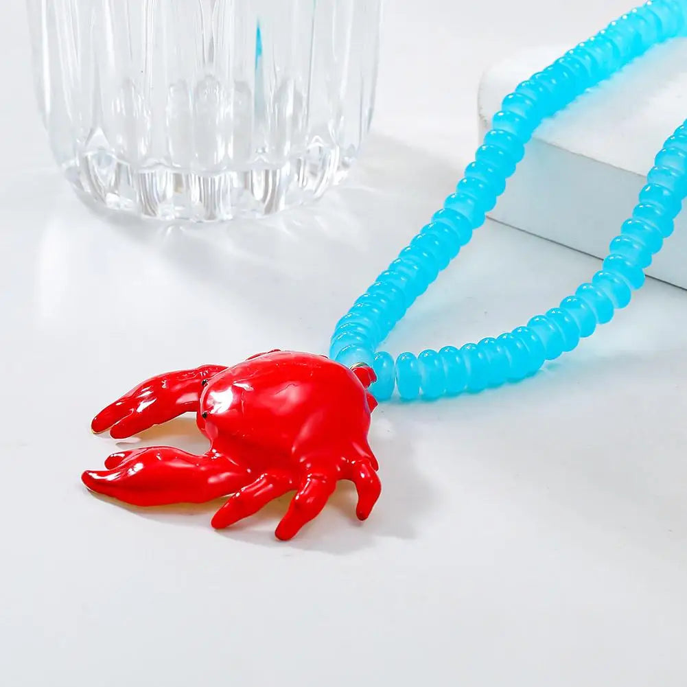 Statement Crab Necklace - Floral Fawna