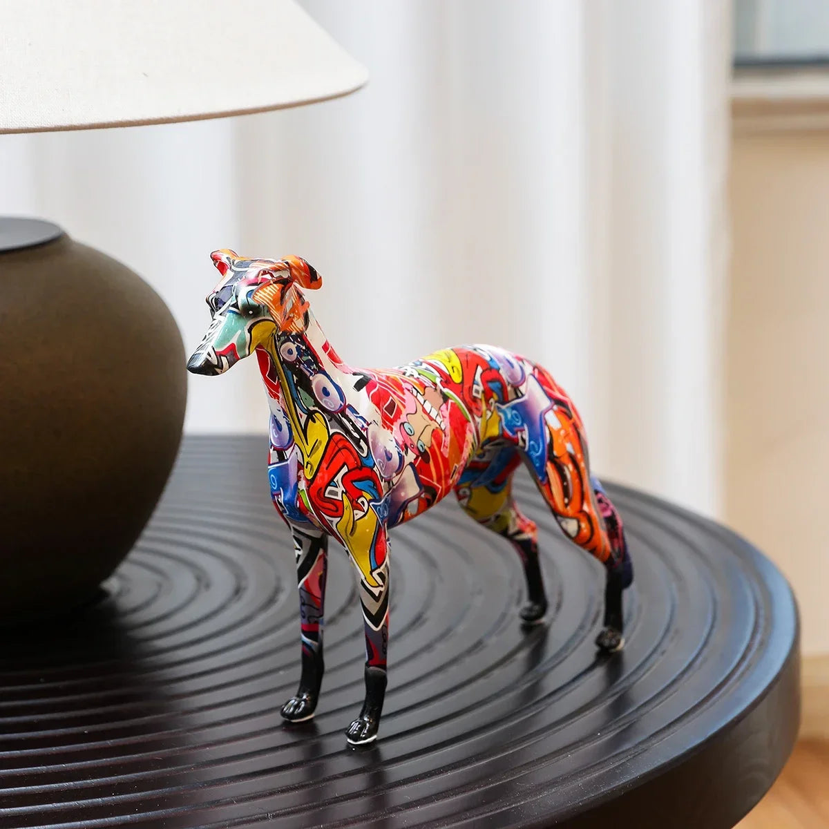 Abstract Greyhound Sculpture - Floral Fawna