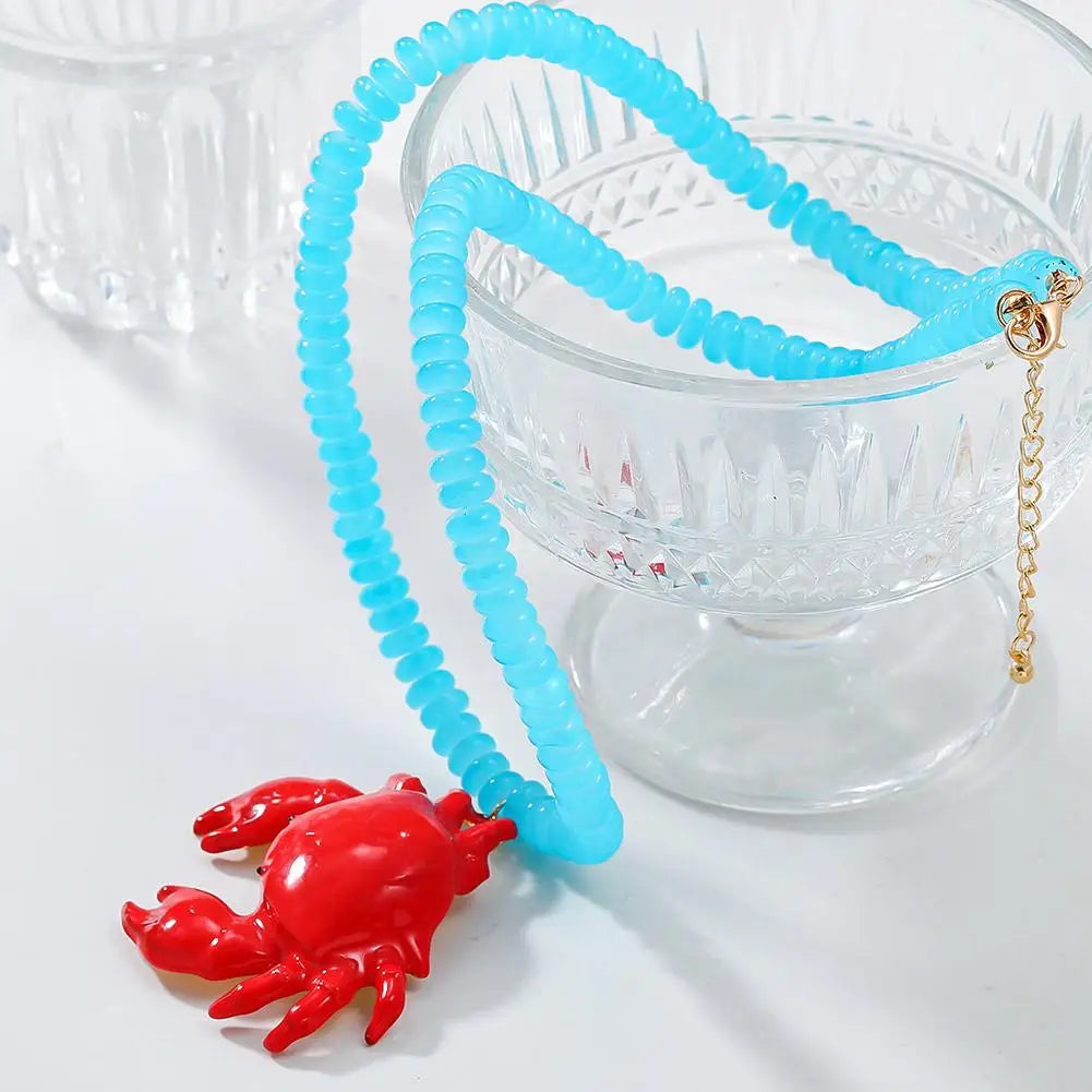 Statement Crab Necklace - Floral Fawna