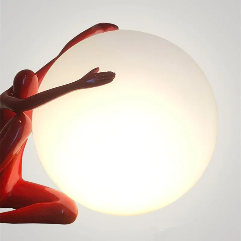 Human and Moon Table Light - Floral Fawna