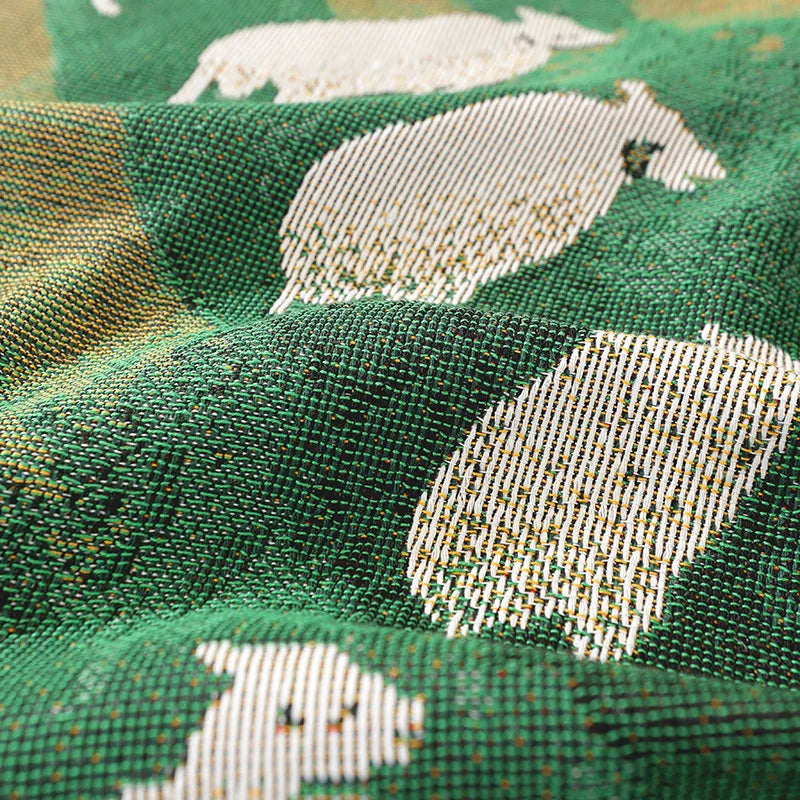Farmyard Sheep Tassel Throw