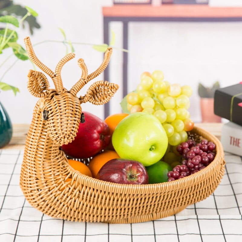Rattan Animal Fruit Basket