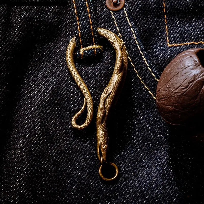 Brass Lizard Key Chain - Floral Fawna