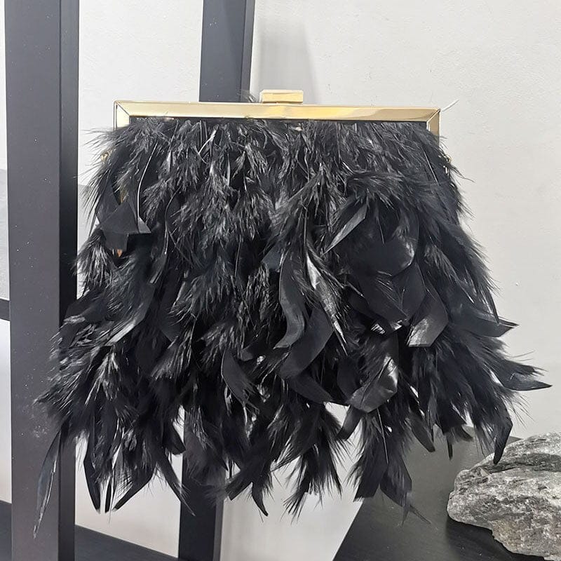 Gatsby Feather & Pearl Evening Bag - Floral Fawna