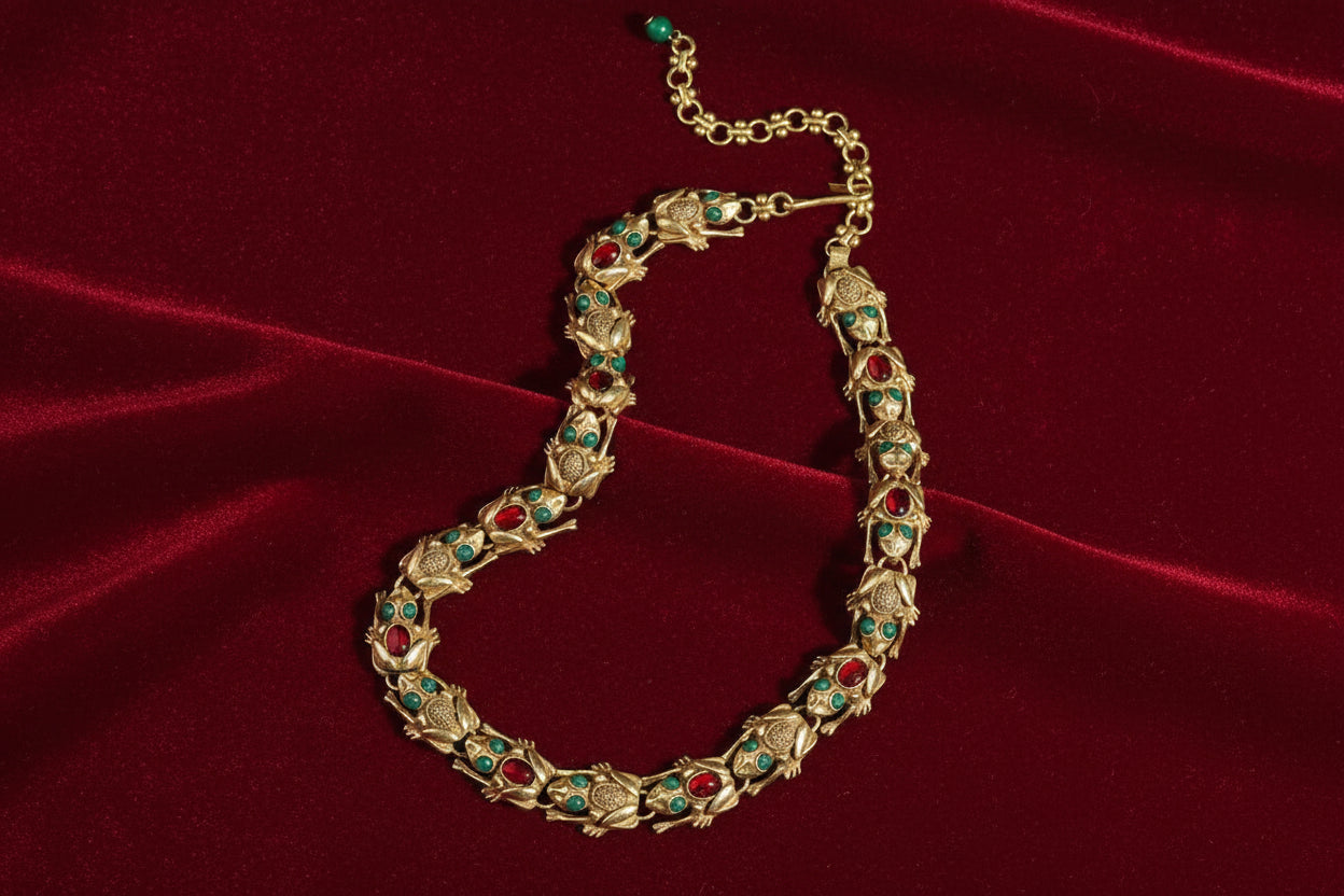 18K Gold Frog Plated Necklace