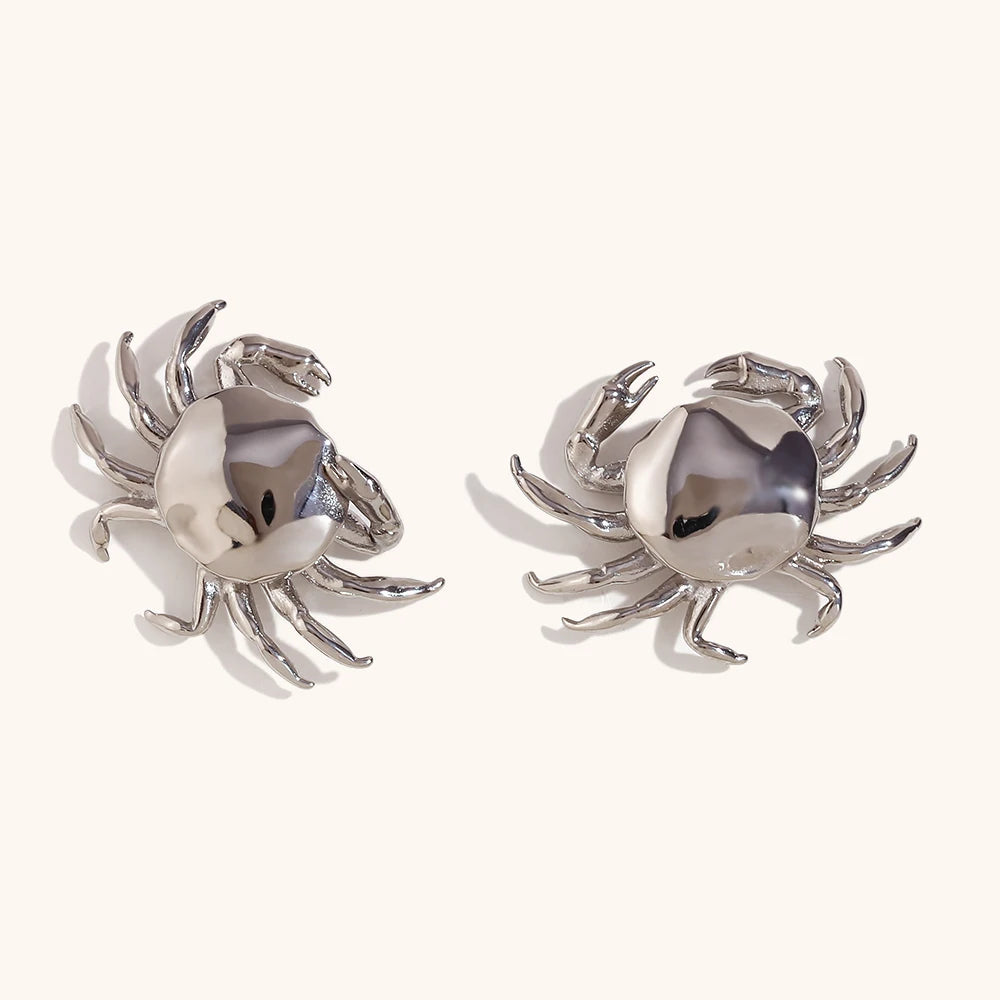 Crab Stud Earrings - Floral Fawna