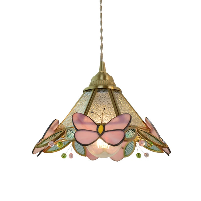 Glass Butterfly Pendant Light - Floral Fawna