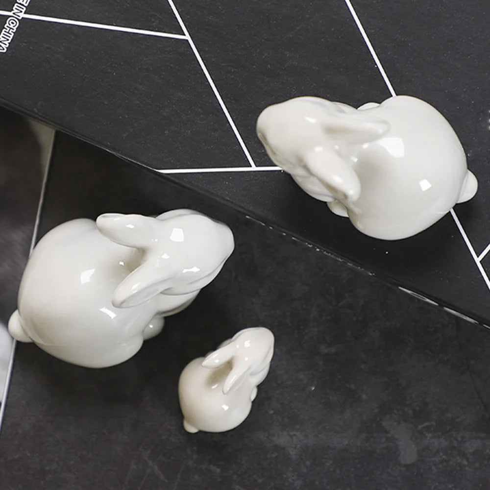 Ceramic Rabbit Ornament - Floral Fawna