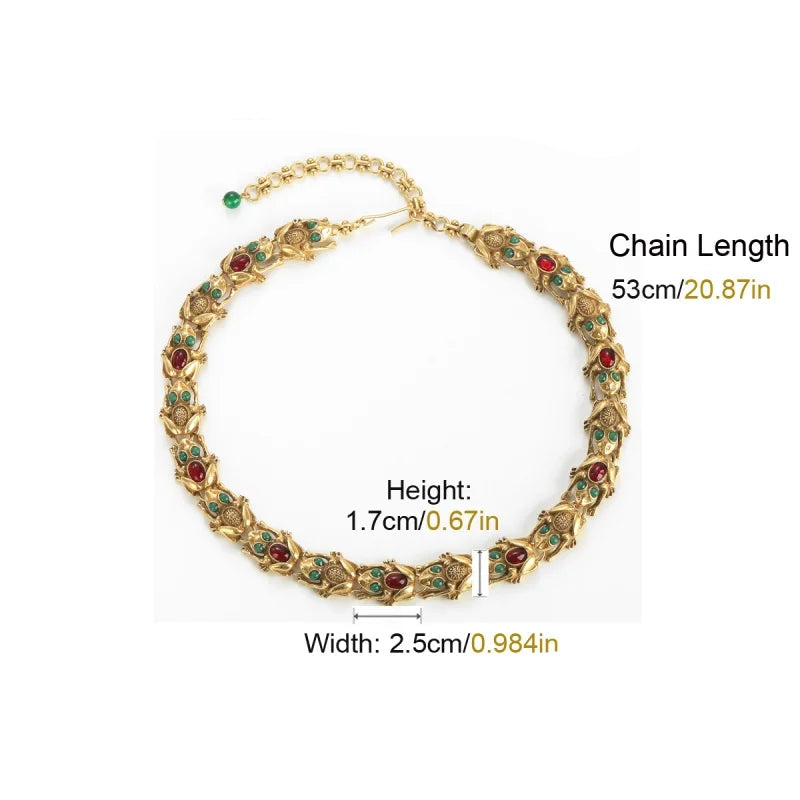 18K Gold Frog Plated Necklace