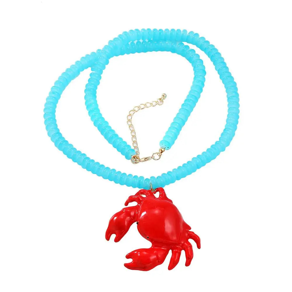 Statement Crab Necklace - Floral Fawna