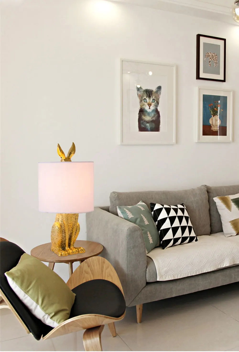 Hare Table Lamp - Floral Fawna