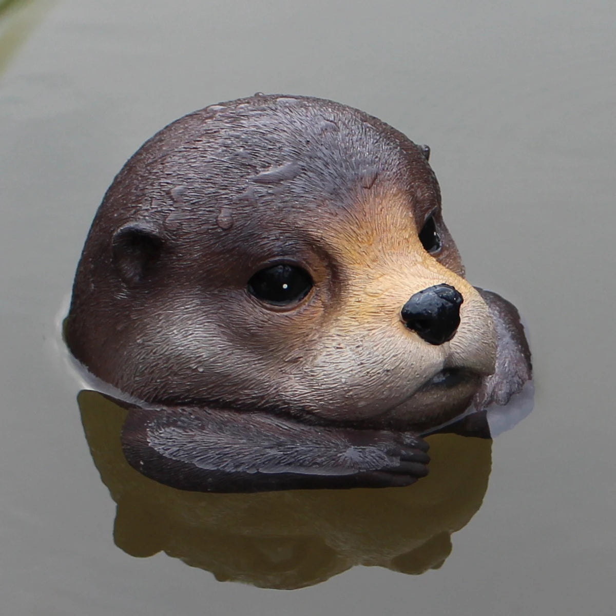 Floating Otter Pond Sculpture - Floral Fawna