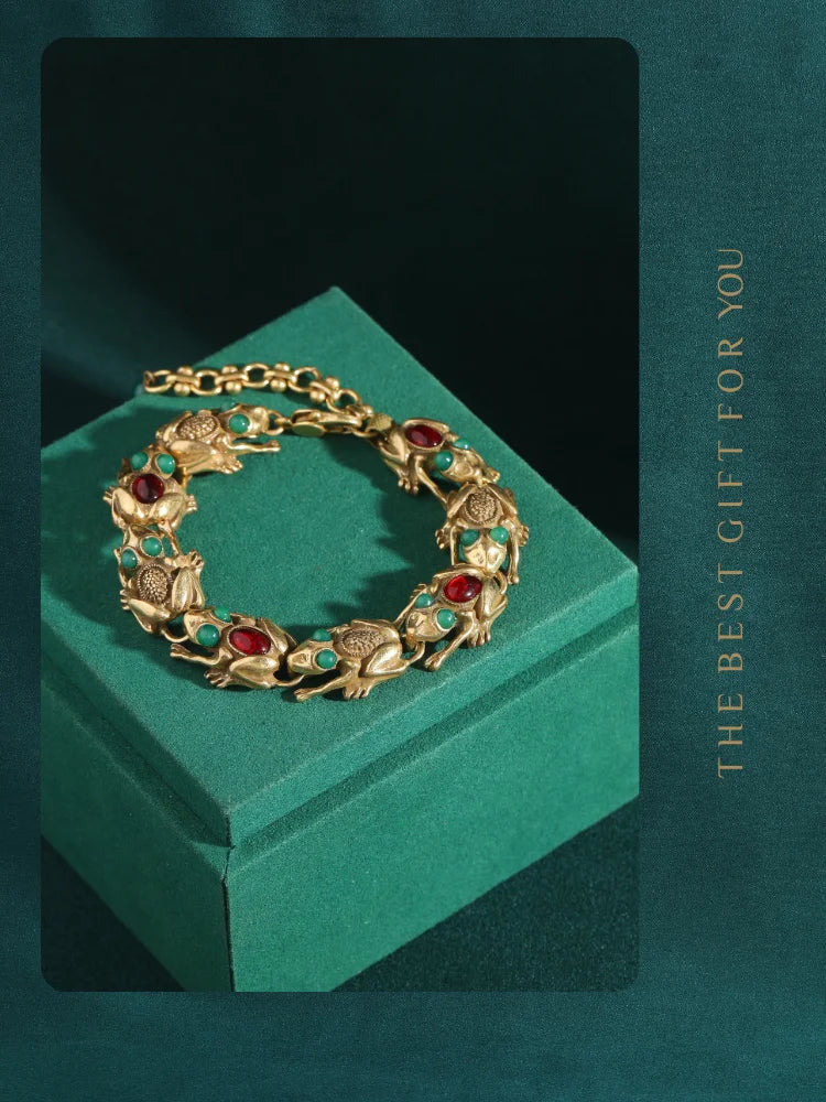 18K Gold Frog Plated Bracelet
