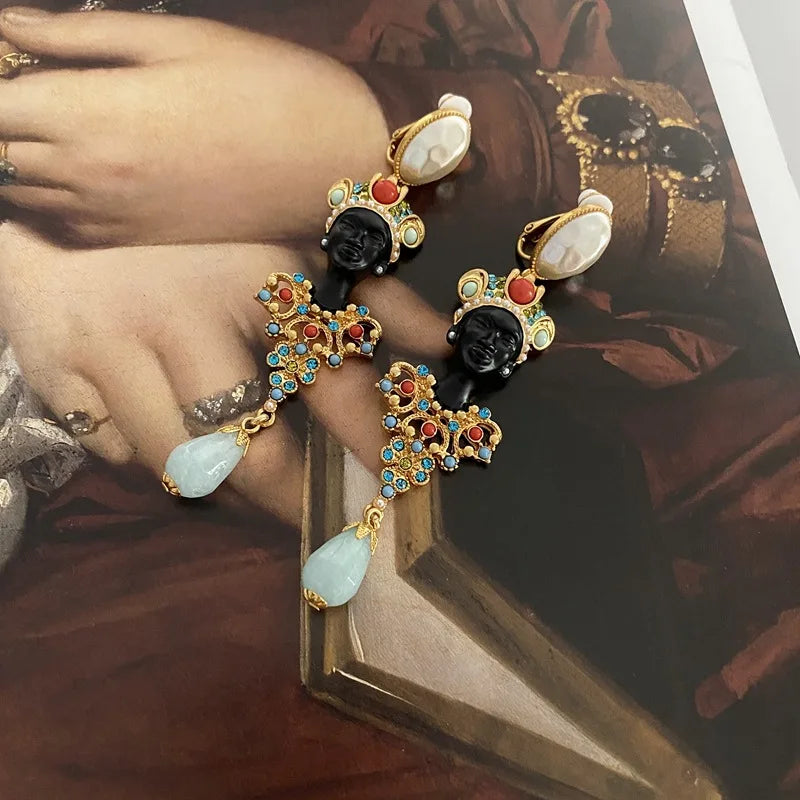 Egyptian Woman Dangle Earrings - Floral Fawna