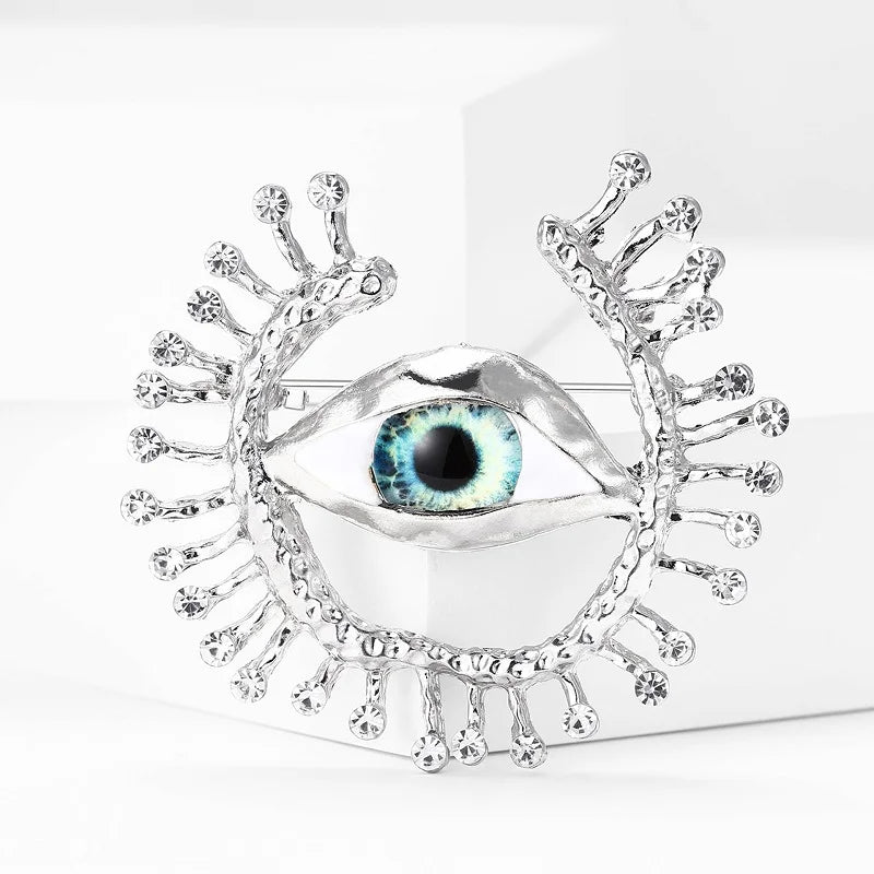 Rhinestone Eye Brooch - Floral Fawna