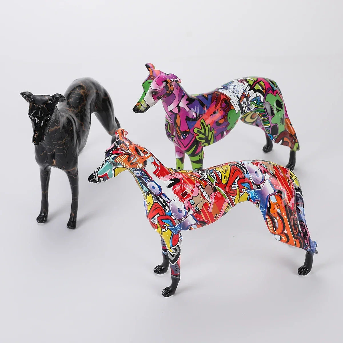Abstract Greyhound Sculpture - Floral Fawna