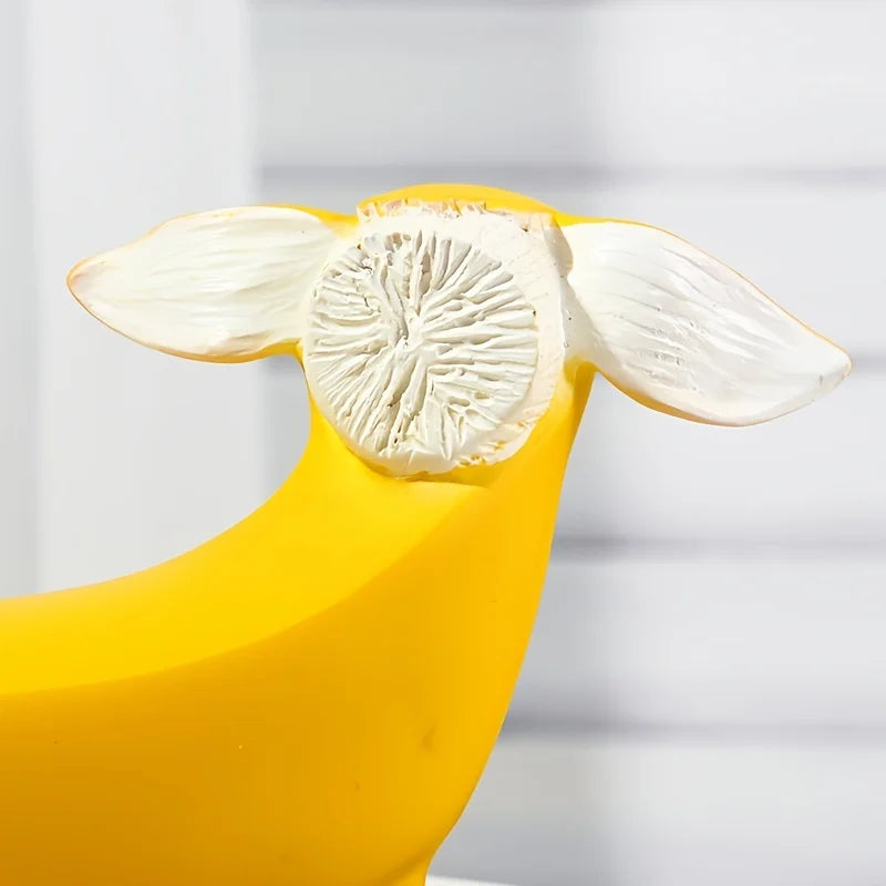 Banana Dog Sculpture - Floral Fawna