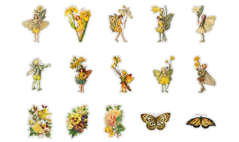 45pcs Cottagecore Stickers - Floral Fawna