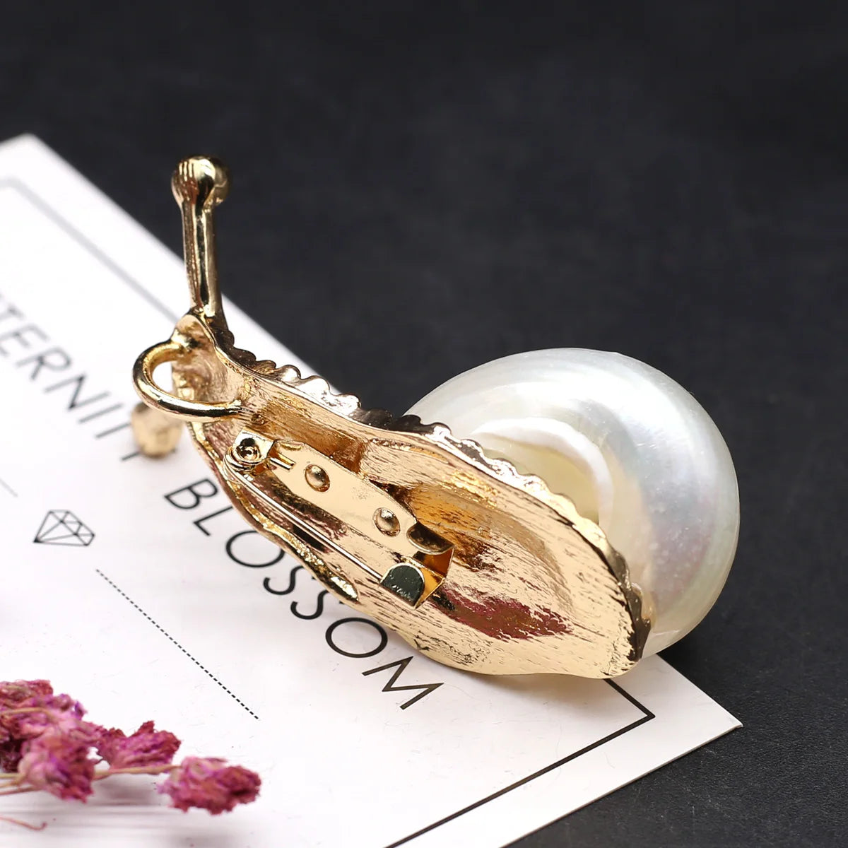 Sea Snail & Conch Shell Brooch - Floral Fawna